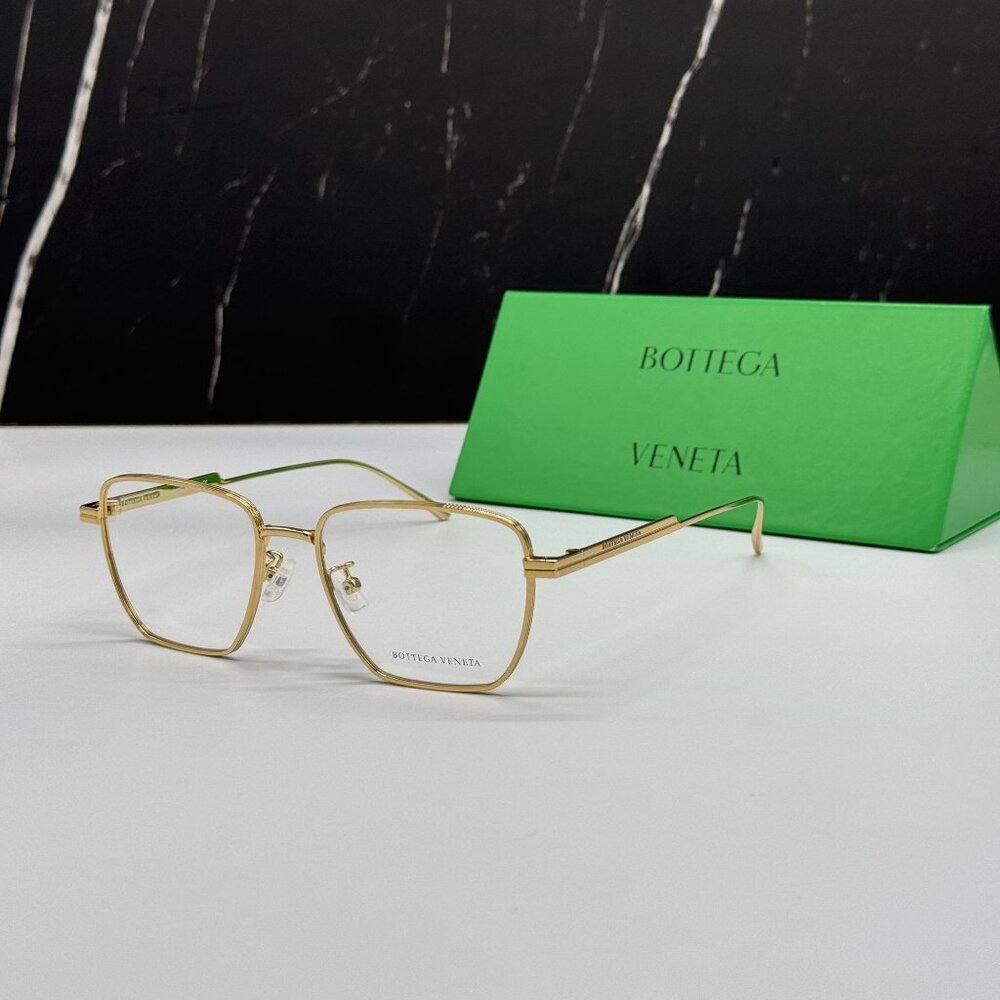 NEW BOTTEGA VENETA BV1015O 002 GOLD UNISEX EYEGLASSES BOTTEGA VENETA